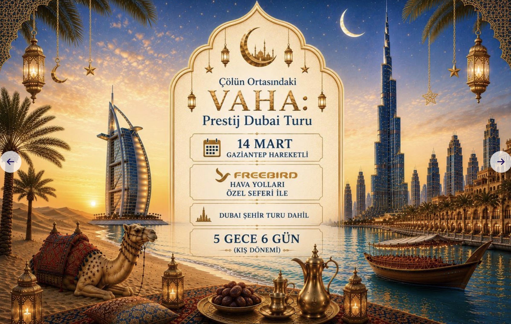 Gaziantep’den 5 Gece 6 Gün Dubai Turu (2027)