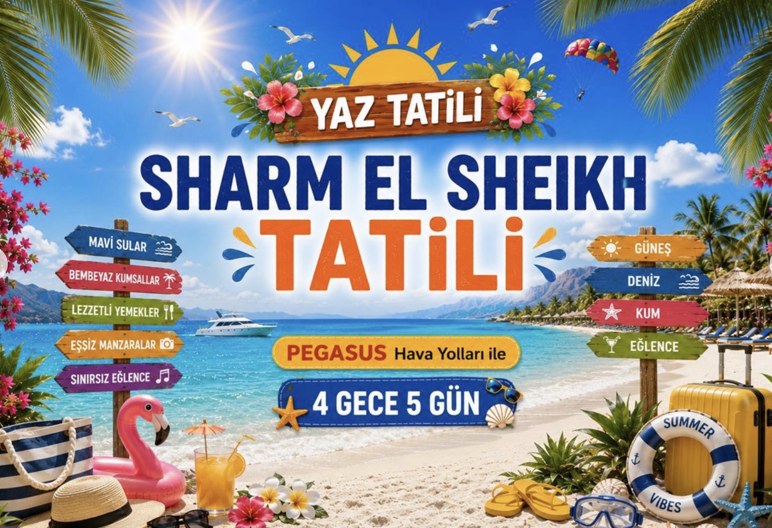 İstanbul’dan 4 Gece 5 Gün Sharm El Sheikh Turu (5 Yıldızlı Otel)